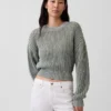 Pull court à manches évasées 100 % coton