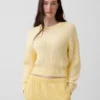 Pull court à manches évasées 100 % coton