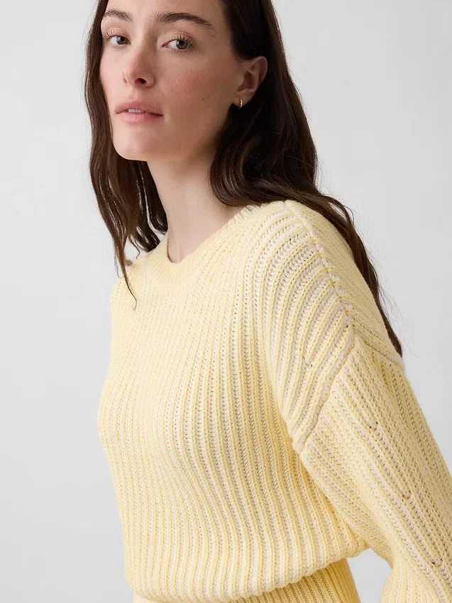Pull court à manches évasées 100 % coton