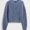 Pull court à manches évasées 100 % coton