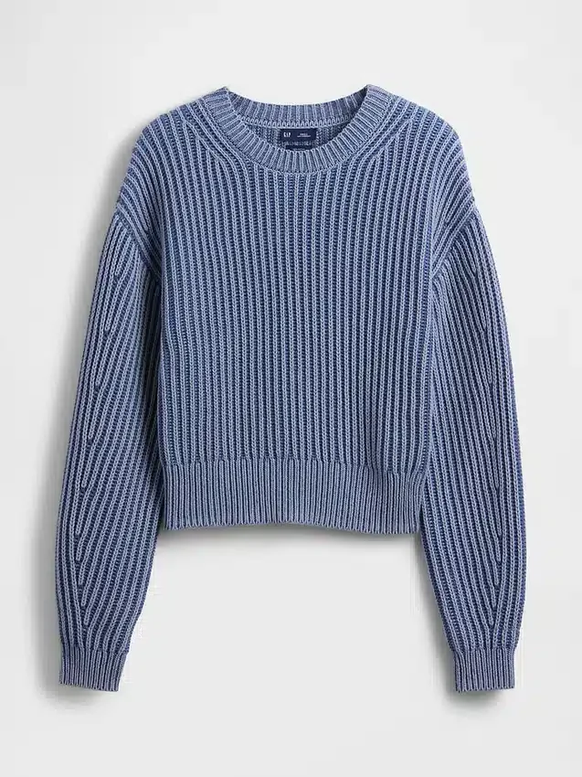 Pull court à manches évasées 100 % coton
