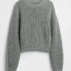 Pull court à manches évasées 100 % coton
