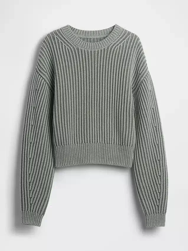 Pull court à manches évasées 100 % coton
