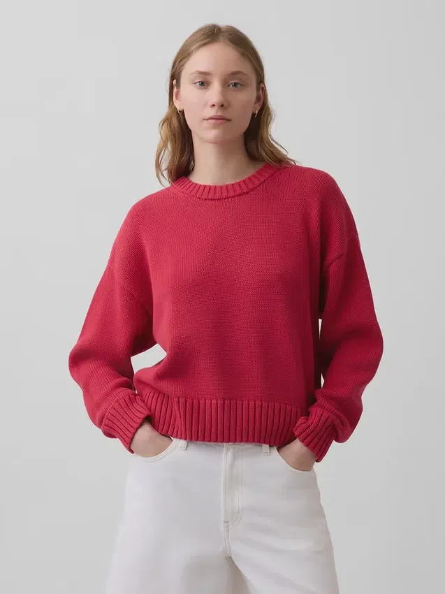 Pull court oversize 100 % coton