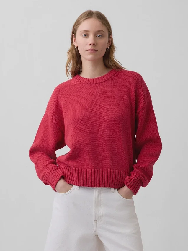 Pull court oversize 100 % coton