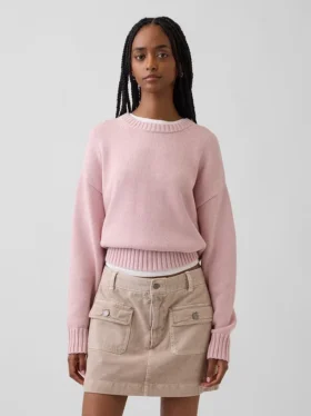 Pull court oversize 100 % coton