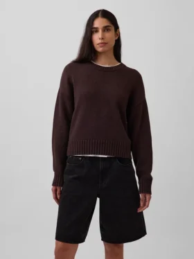 Pull court oversize 100 % coton