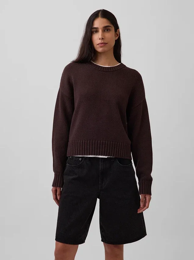Pull court oversize 100 % coton