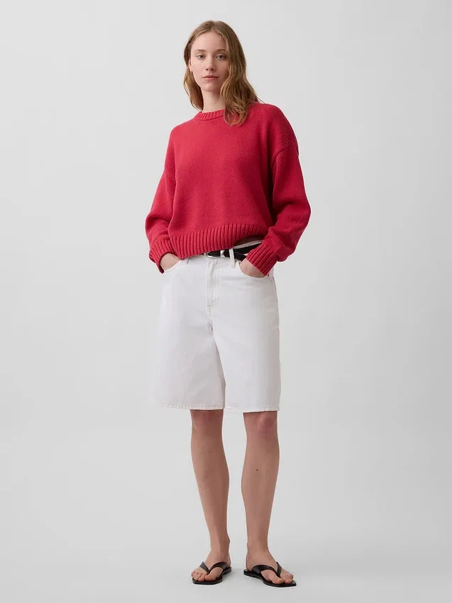 Pull court oversize 100 % coton