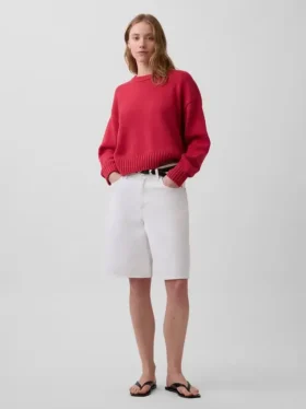 Pull court oversize 100 % coton