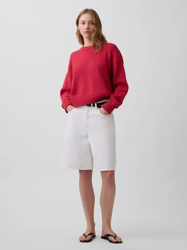 Pull court oversize 100 % coton