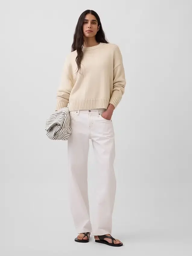 Pull court oversize 100 % coton