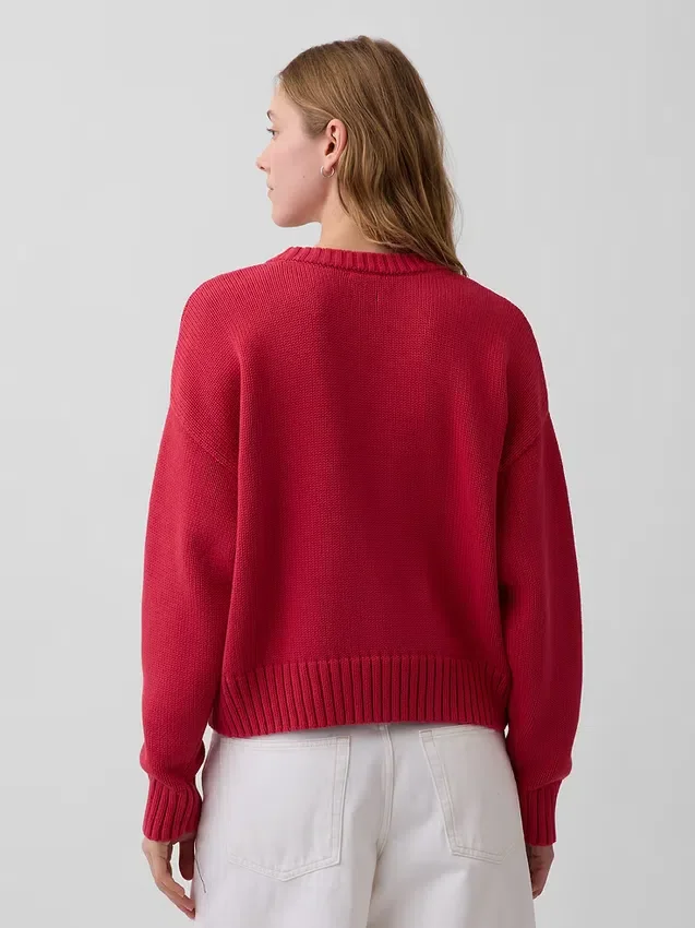 Pull court oversize 100 % coton