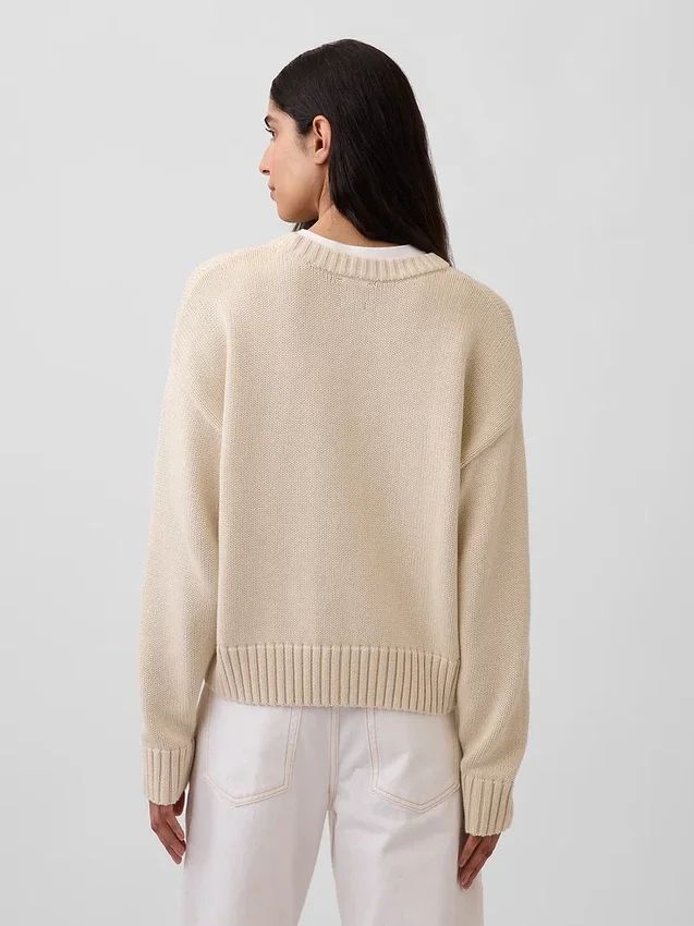 Pull court oversize 100 % coton