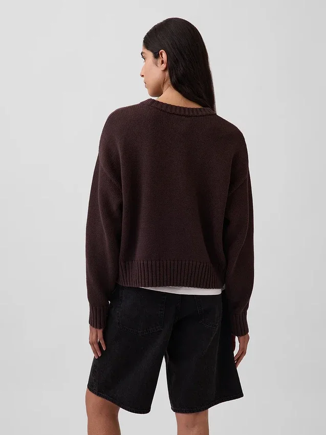Pull court oversize 100 % coton