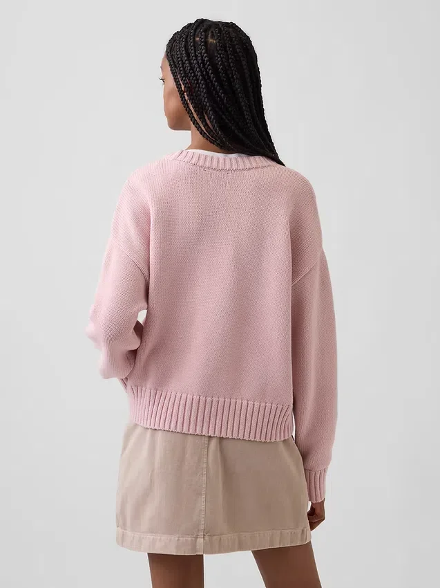Pull court oversize 100 % coton