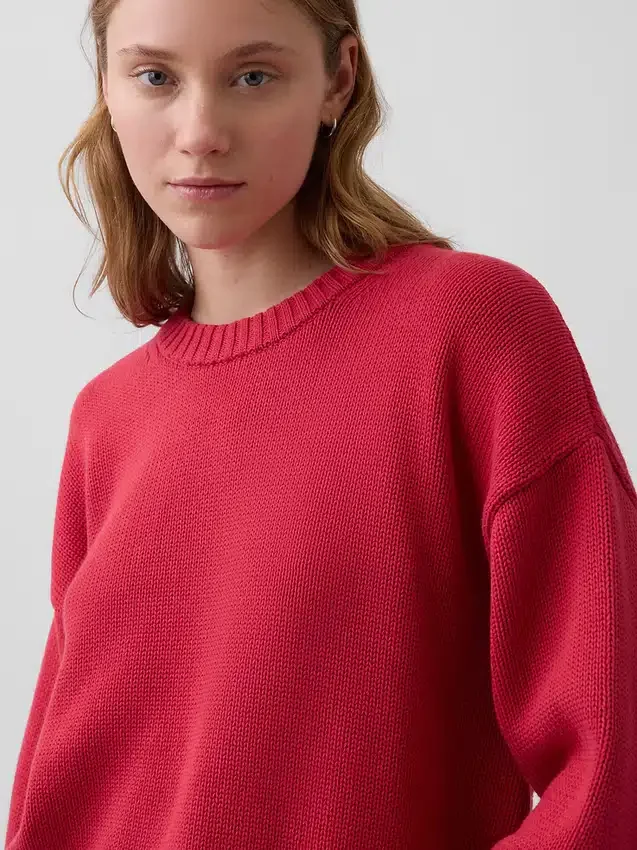 Pull court oversize 100 % coton