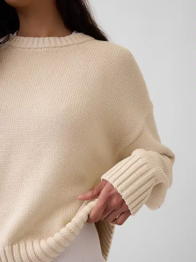 Pull court oversize 100 % coton