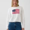 Pull court oversize « Americana » 100 % coton