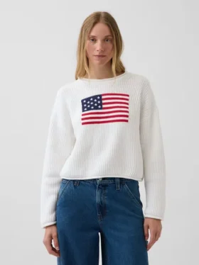 Pull court oversize « Americana » 100 % coton