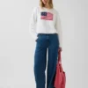 Pull court oversize « Americana » 100 % coton