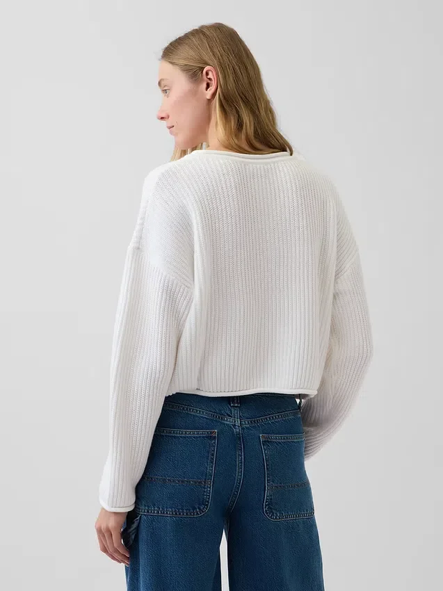 Pull court oversize « Americana » 100 % coton