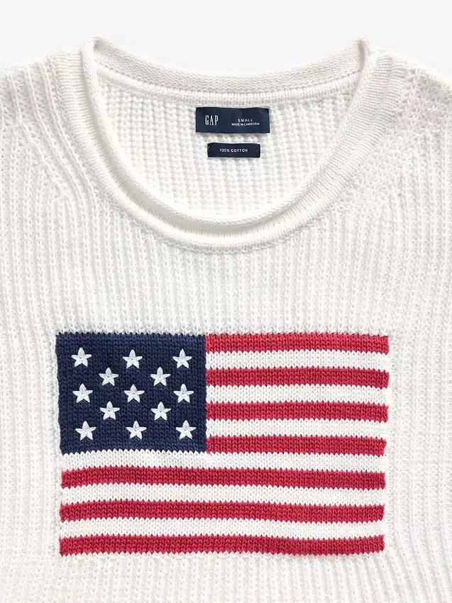 Pull court oversize « Americana » 100 % coton