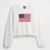Pull court oversize « Americana » 100 % coton