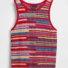 Pull court rayé 100 % coton