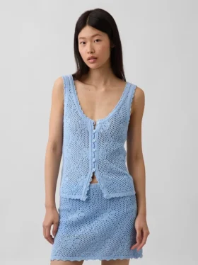 Pull en coton 100 % à mailles pointelles