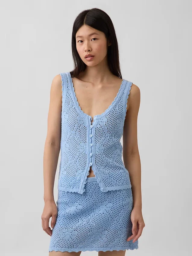 Pull en coton 100 % à mailles pointelles