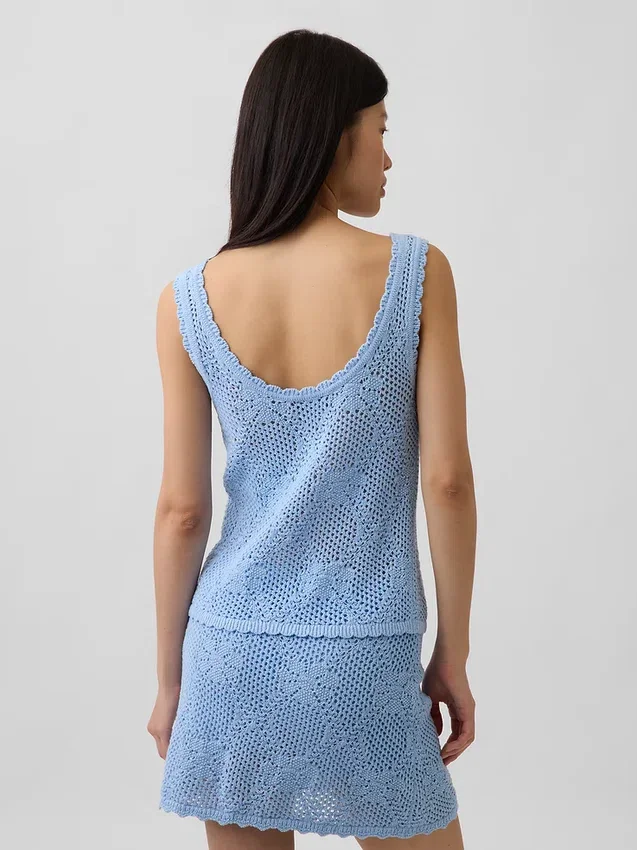Pull en coton 100 % à mailles pointelles