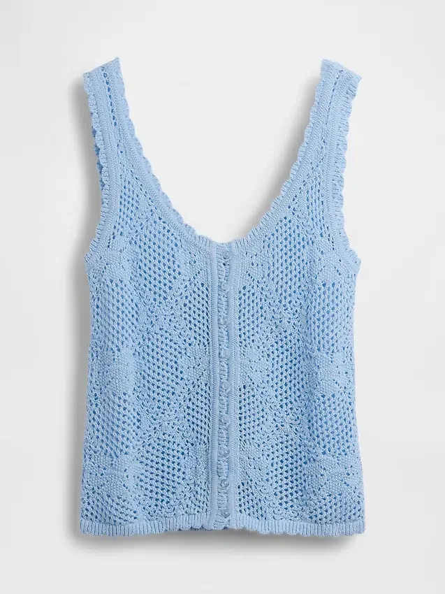 Pull en coton 100 % à mailles pointelles