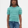 Pull enfant festonné à mailles variées