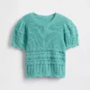 Pull enfant festonné à mailles variées