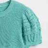 Pull enfant festonné à mailles variées