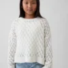 Pull enfant oversize à col rond en crochet