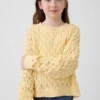 Pull enfant oversize à col rond en crochet