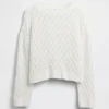 Pull enfant oversize à col rond en crochet