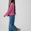 Pull enfant oversize à col rond en crochet