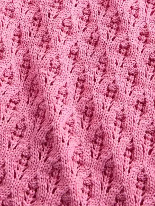 Pull enfant oversize à col rond en crochet