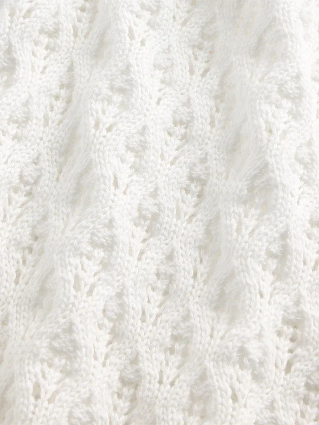 Pull enfant oversize à col rond en crochet