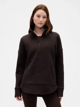 Pull GapFit matelassé en jacquard à demi-zip
