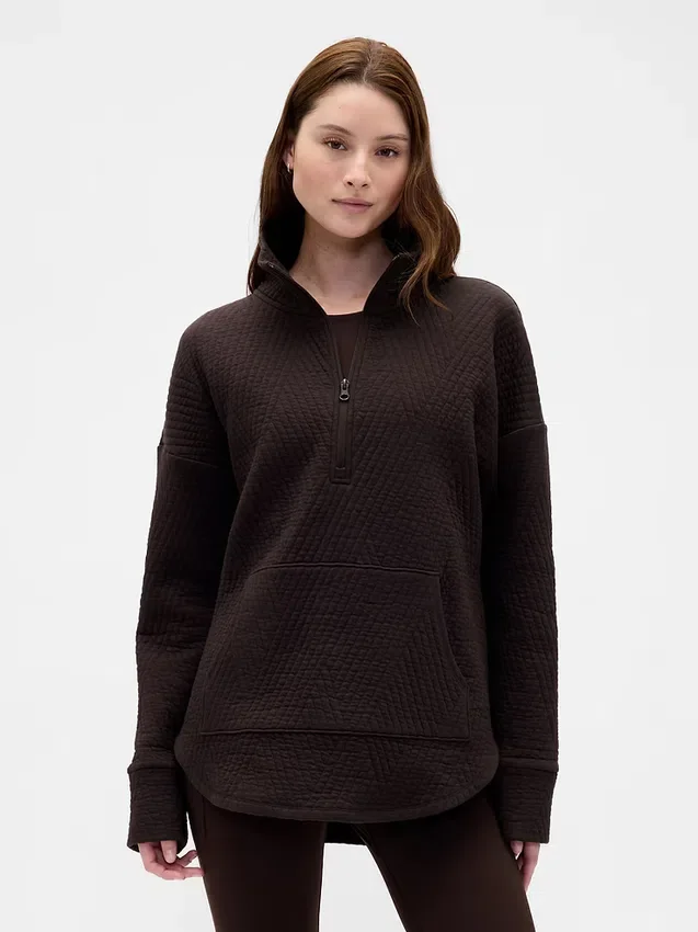 Pull GapFit matelassé en jacquard à demi-zip