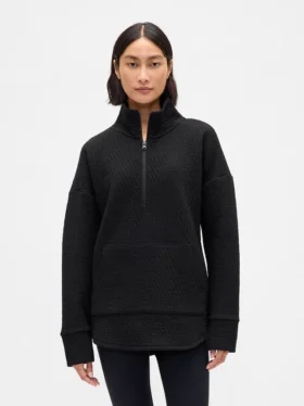 Pull GapFit matelassé en jacquard à demi-zip