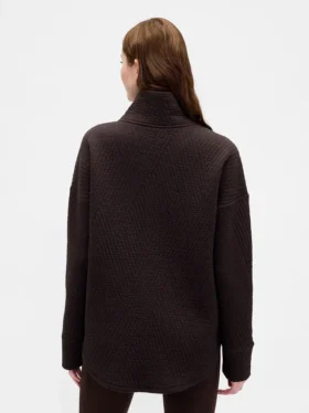 Pull GapFit matelassé en jacquard à demi-zip