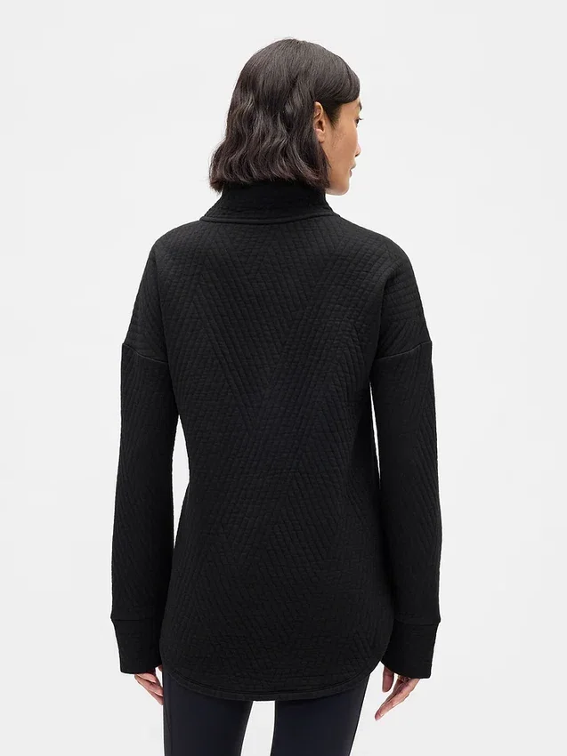Pull GapFit matelassé en jacquard à demi-zip