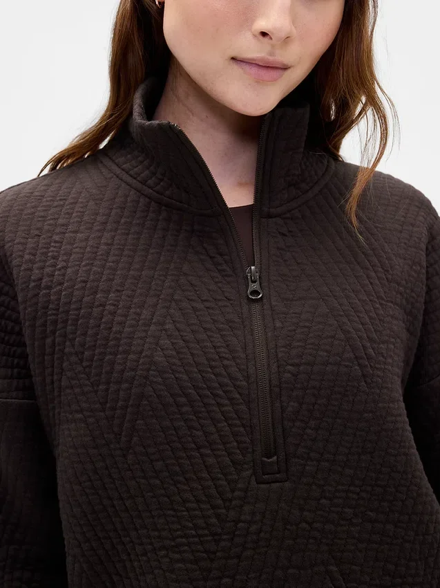 Pull GapFit matelassé en jacquard à demi-zip