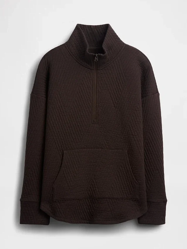 Pull GapFit matelassé en jacquard à demi-zip