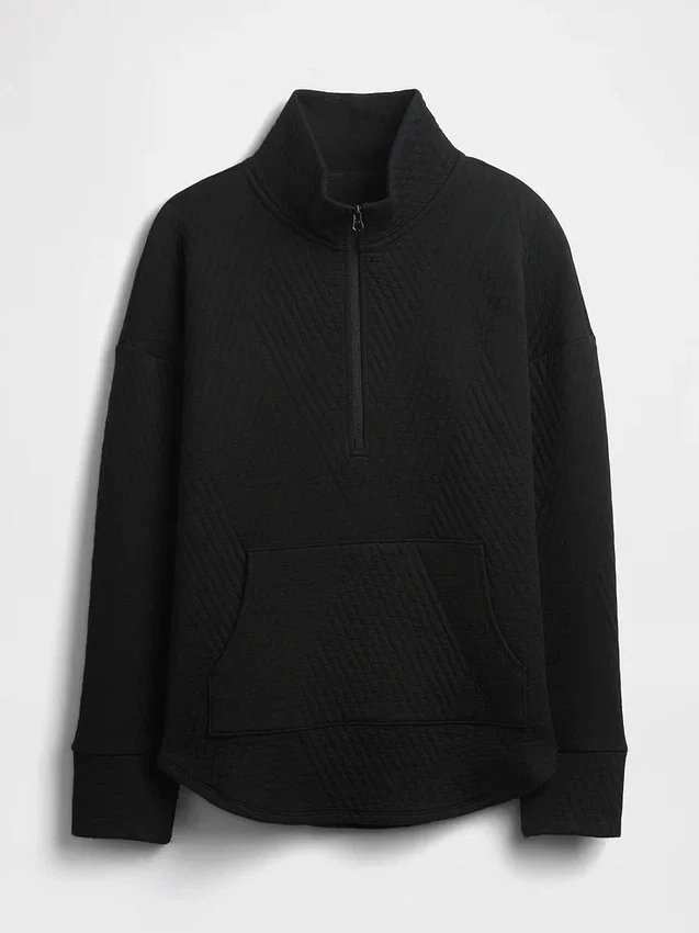 Pull GapFit matelassé en jacquard à demi-zip